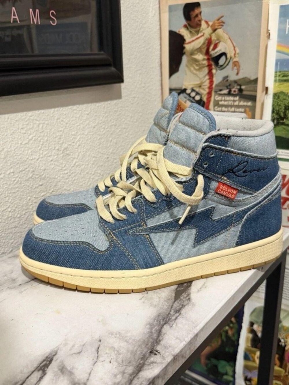 Reves Paris x Air Kiy Hi - Sport Sole Denim Wash Blue